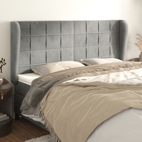  Uzglavlje s u&scaron;ima svjetlosivo 163x23x118/128 cm obar&scaron;unasti Cijene