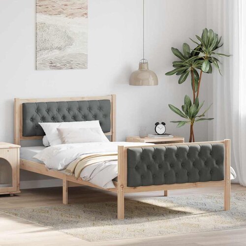  Krevetna konstrukcija s uzglavljem Tamno siva 100 x 200 cm Cijene