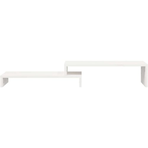 VidaXL stalak za monitor bijeli (52-101) x 22 x 14 cm masivna borovina Slike