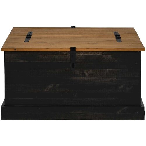 VidaXL &amp;Scaron;krinja za pohranu HALDEN crna 91x91x47 cm puno drvo bor Slike