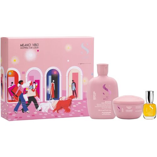 ALFAPARF MILANO Semi di Lino Moisture Holiday Kit darilni set za intenzivno vlažnost 3 kos Slike