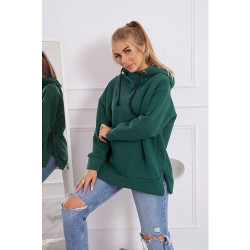 Kesi Insulated sweatshirt with side zipper dark green Cene