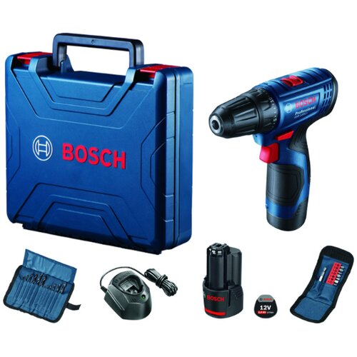 Bosch Bušilica odvijač aku GSR 120- Li (2x2 Ah) + pribor i kovčeg Cene