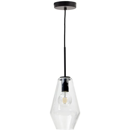 Kave Home Črna viseča svetilka s steklenim senčilom &amp;oslash; 17 cm Mao &amp;ndash; Slike