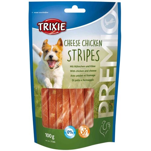 Trixie poslastica za pse premio cheese chicken stripes 100g Slike