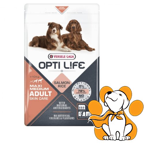 Opti Life Versele-Laga Skin M&L Salmon 12.5kg, Hrana Protiv Problema Sa Kožom Cene