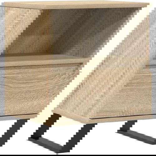 Maison Chic Nočna omarica - Nočna miza sonoma hrast 40x35x50 cm inženirski les, (21688901) Slike