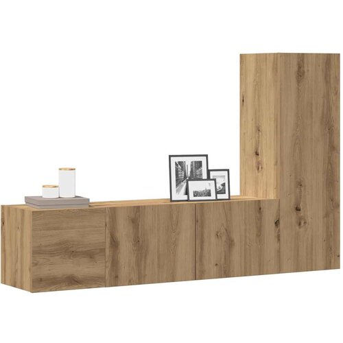 Furnova 3 kosi stenske TV omarice Artisan Oak Engineered Wood, (21948799) Slike