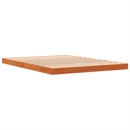 VidaXL Posteljni okvir vo&amp;scaron;čeno rjav 135x190 cm trdna borovina, (21216276) Slike