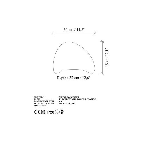 Opviq lore-m-nua bela zidna lampa Slike