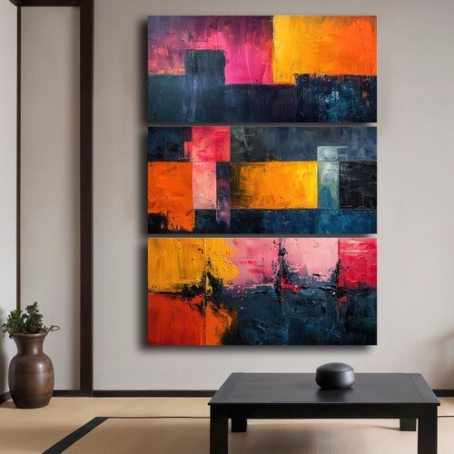 WALLXPERT 3P14869C003 Multicolor Decorative Canvas Painting (3 Pieces) Cene