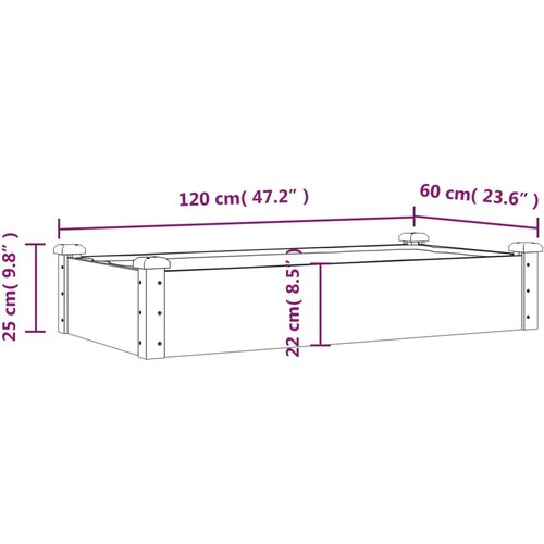  Povi&amp;scaron;ena vrtna gredica s oblogom siva 120x60x25 cm od jelovine Slike