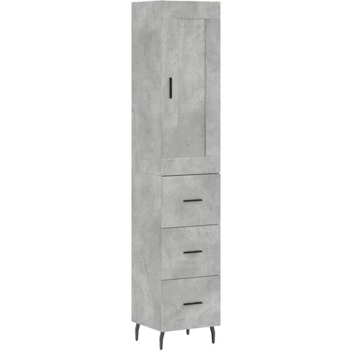Maison Chic Visoka omara - Komoda - Predalnik betonsko siva 34,5x34x180 cm inženirski les, (21721447) Cene