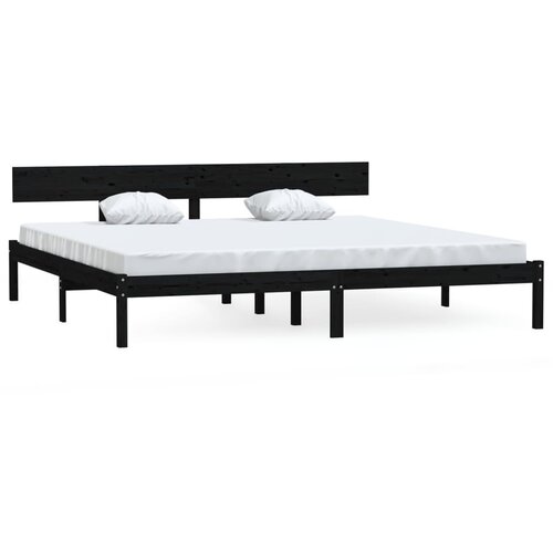  Okvir za krevet od borovine crni 180 x 200 cm bračni Slike