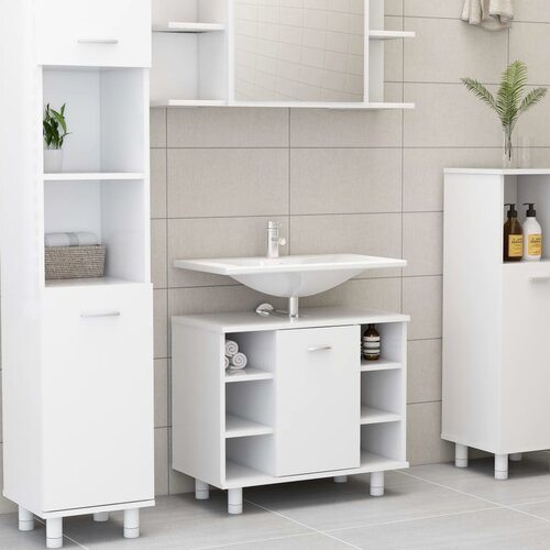 VidaXL Kupaonski ormarić bijeli 60 x 32 x 53,5 cm od iverice Slike