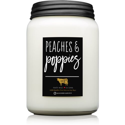 Milkhouse Candle Co. Farmhouse Peaches &amp;amp; Poppies mirisna svijeća Mason Jar 737 g Slike