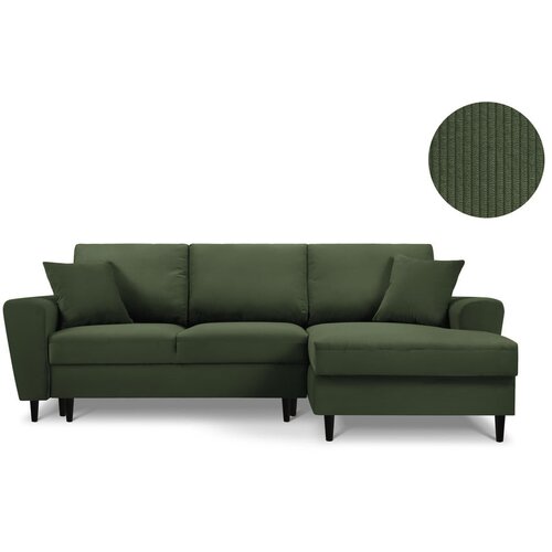 Kooko Home crna kutna sofa od samta Jazz, desni kut Slike