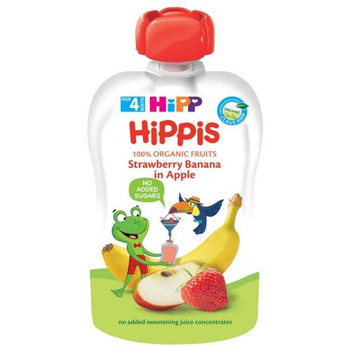 Hipp pouch jagoda, banana, jabuka 100g Slike