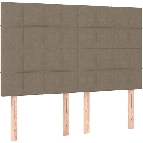  Krevet s oprugama i madracem smeđesivi 140x200 cm tkanina Slike