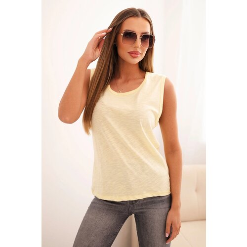 Kesi Women&amp;#039;s sleeveless cotton blouse in a classic cut yellow Slike
