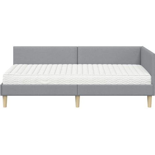  Kutni krevetni okvir s madracem 2 kom. Svijetlo siva Svjetlosiva 90 x 190 cm Slike