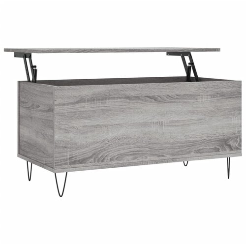 Maison Chic Klubska mizica - kavna mizica - Nizka mizica siva sonoma 90x44,5x45 cm inženirski les, (21752762) Cene