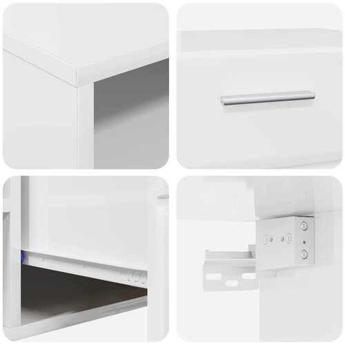  Set TV komoda FLORIN 3 pcs Visoki sjaj bijela Konstruirano drvo Slike