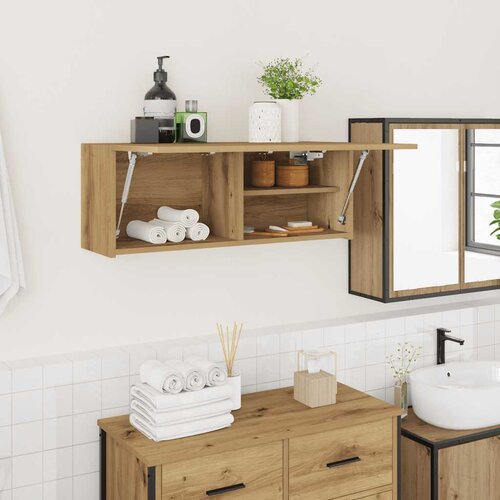 VidaXL Kupaonski zidni ormarić Artisan hrast 80x25x30 cm izrađeno drvo Slike