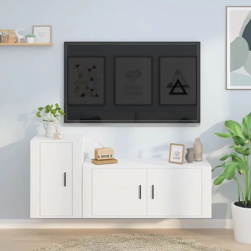  2-dijelni set TV ormarića bijeli od konstruiranog drva