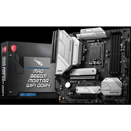 MSI MAG B660M MORTAR WiFi DDR4 mATX Socket LGA 1700 Dual Channel 4xDIMM 2x PCI-E