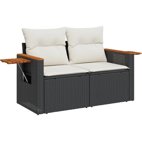  10-dijelni set vrtnih sofa s jastucima crni od poliratana Crna 85 x 62 x 69 cm Slike