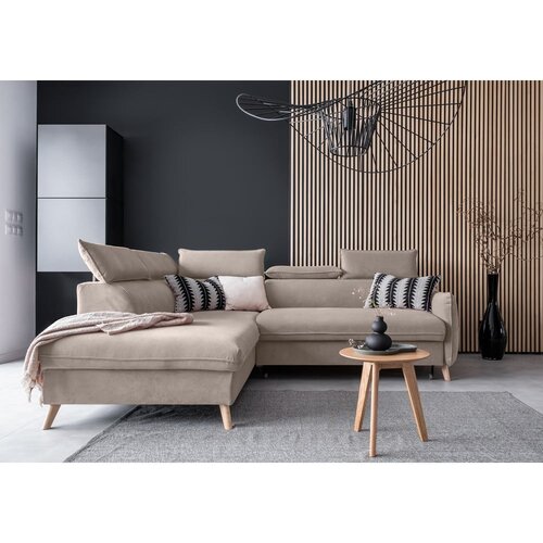 Miuform Bež bar&amp;scaron;unasta sklopiva kutna garnitura (s lijevim kutom) Sweet Harmony &amp;ndash; Slike