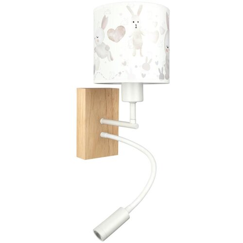 Brilagi LED fleksibilna lampa BOBO WOOD 1xE27/25W/230V + LED/3W hrast/bela/zečići Slike