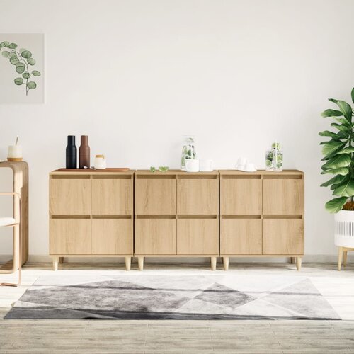 Komoda 3 kom boja hrasta sonome 60x35x70 cm konstruirano drvo Cijene