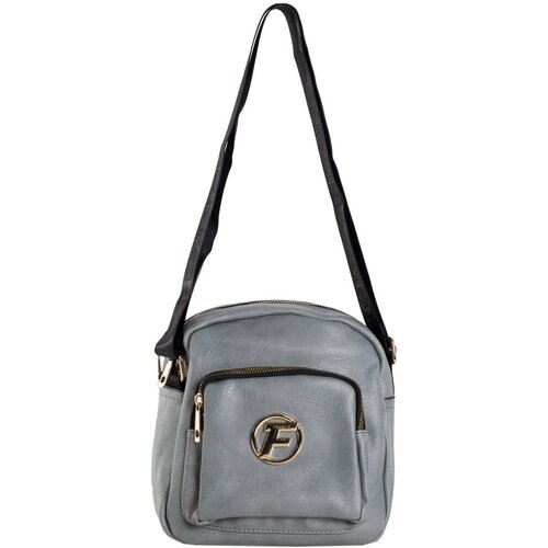 Fashion Hunters Small bag made of eco-leather in gray color Slike