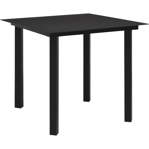 VidaXL Vrtna jedilna miza črna 80x80x74 cm jeklo in steklo, (20625773) Slike