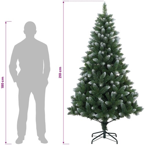  Umjetno božićno drvce 210 cm PVC i metal Zelena Slike