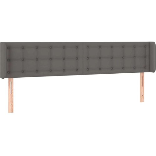  Uzglavlje sivo 203x16x78/88 cm od umjetne kože Slike
