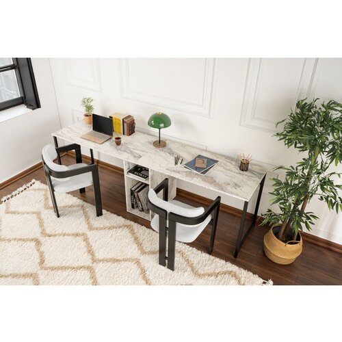 Hanah home twin study desk - freesia freesiablack study desk Slike
