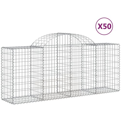  Lučne gabionske ko&amp;scaron;are 50 kom 200x50x80/100cm pocinčano željezo Slike