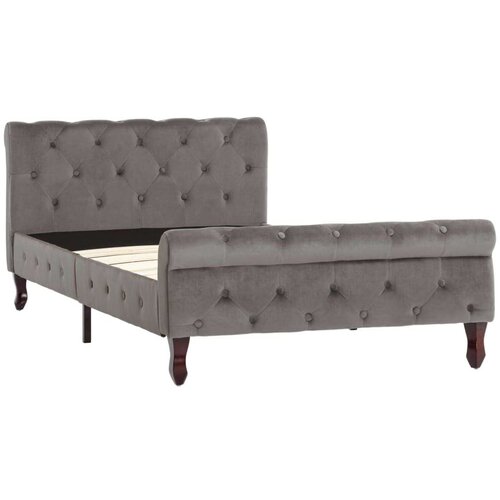 vidaXL Posteljni okvir siv žamet 100x200 cm Cene