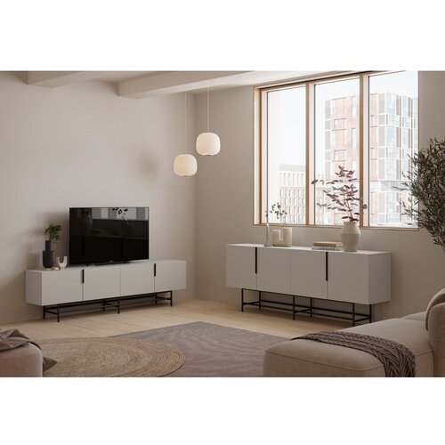 Marckeric Kremno bela nizka komoda 200x77,5 cm Eldia &amp;ndash; Slike