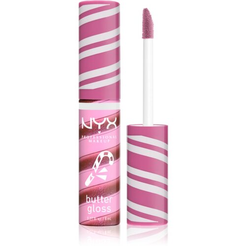 NYX Professional Makeup Holiday Butter Gloss sjajilo za usne nijansa 01 Peppermint Swirl 8 ml Slike