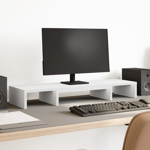 vidaXL Stojalo za monitor nastavljivo belo 80x24x10,5 cm inž. les Cene