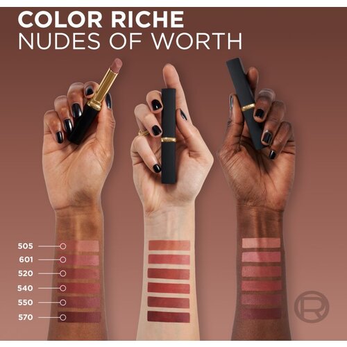 L&amp;acute;Or&amp;eacute;al Paris Color Riche Intense Volume Matte Slim dolgoobstojna &amp;scaron;minka z mat učinkom 520 NU DEFIANT 1 kos Slike