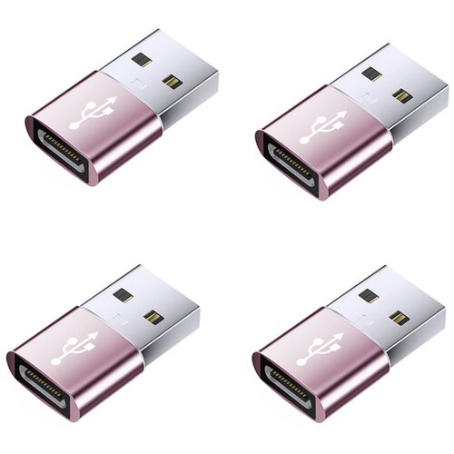 INF USB mo&amp;scaron;ki v USB-C ženski OTG adapter 4 kos, aluminij, hitro polnjenje Pink, (5000296344) Slike