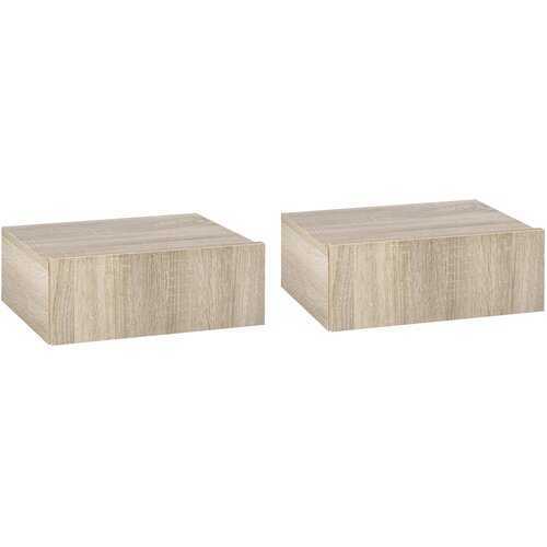 HOMCOM Komplet 2 visečih nočnih omaric za spalnico, sodobne nočne omarice s stensko montažo, les, 40x30x15cm, (20745687) Cene