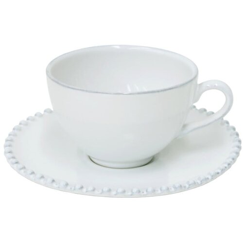 Costa Nova Bijela kamena šalica s tanjurom Pearl, 250 ml Cijene