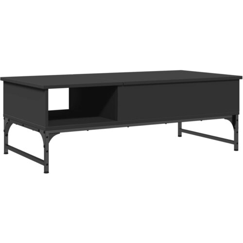 Maison Chic Klubska mizica - kavna mizica - Nizka mizica črna 100x50x35 cm inženirski les in kovina, (21754432) Slike