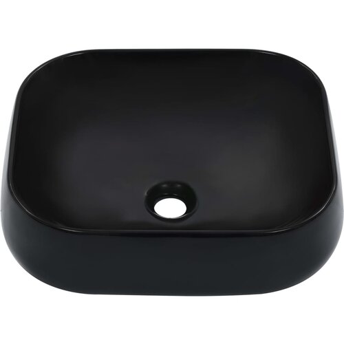Maison Chic Umivalnik - Kopalna umivalnik - Lavabo 44,5x39,5x14,5 cm keramičen črn, (21684676) Cene